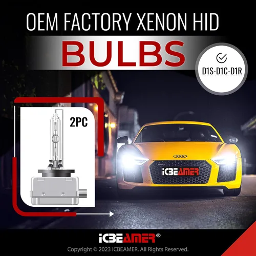 Vista 2 de ICBEAMER 10000K D1R D1C D1S Xenon HID Reemplazo directo Reemplazar bombillas de luz baja para faros delanteros de fábrica OEM [Color: azul]
