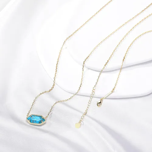 Vista 5 de CALOO TEEMOO Collares para mujer, cadena chapada en oro de 14 quilates con dije, collares largos de lujo para mujer, joyería de moda, collar de oro