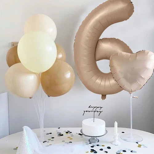 Vista 284 de Globo negro del número 0 para niñas y niños, 40 pulgadas, grande, número 0-9, de papel de aluminio, de Mylar para helio, juego de globos digitales