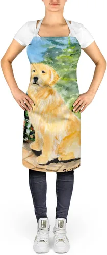 Vista 2 de Caroline's Treasures SS8758APRON Golden Retriever - Delantal para cocinar, cocinar, hornear, manualidades, jardinería para adultos, mujeres