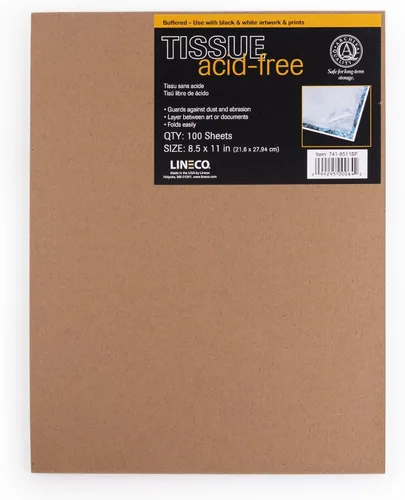Vista 10 de Lineco Buffered papel intercalado sin ácidos, extiende la vida útil del papel, fotografías, textiles y artefactos. Uso para fotografías, blanco