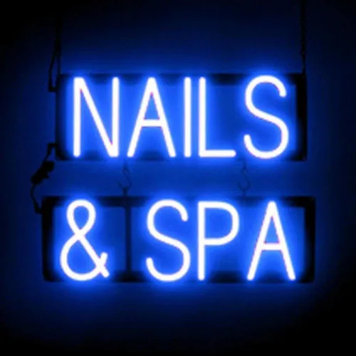 Vista 27 de SpellBrite MANI-PEDIS - Letrero para salones de manicura Letreros relacionados con salones de uñas con aspecto de neón, luz LED roja 33.4 x 6.3