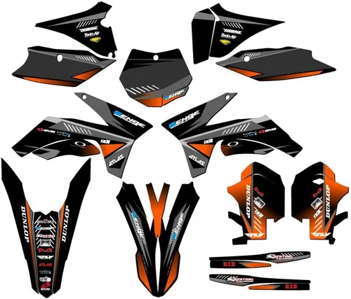 Vista 7 de 2011-2012 SX Surge Black Senge Graphics Base Kit Compatible with KTM