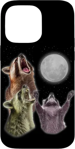 Vista 21 de Funda para iPhone 16 3 mapache luna aullando divertido mapache animal amante zoólogo