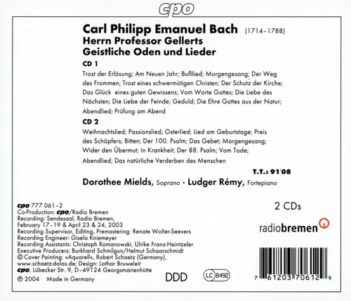 Vista 2 de C.P.E. Bach Gellert Oden