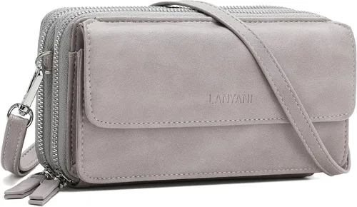 Vista 15 de Lanyani Cartera Cruzada RFID con Correa de Muñeca y Bolsillo para Teléfono para Mujeres de Cuero Vegano