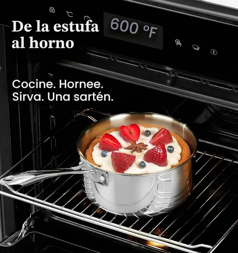 Vista 3 de KOCH SYSTEME CS Triply - Juego de cacerolas de acero inoxidable de 1 cuarto de galón, 2 cuartos y 3 cuartos de galón de acero inoxidable con tapa