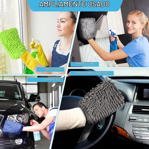 Vista 7 de Riakrum - 12 guantes de lavado de automóvil, guantes de microfibra de chenilla para lavado de autos, sin arañazos, guantes impermeables