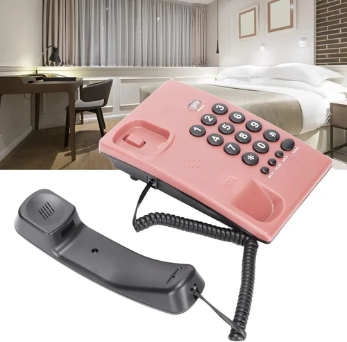 Vista 4 de Teléfono con cable, escritorio con cable de escritorio, teléfono fijo para teléfono con cable con cable con doble auricular magnético, silencio