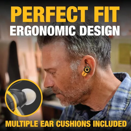 Vista 5 de DEWALT Auriculares Pro X2 ANC True Wireless de Bluetooth para sitios de trabajo de servicio pesado, auriculares de trabajo con cancelación activa