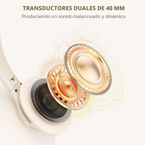 Vista 4 de KVIDIO Auriculares Bluetooth sobre la oreja, 65 horas de reproducción, inalámbricos con micrófono, auriculares ligeros plegables de baja latencia