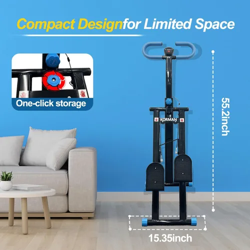 Vista 8 de Escalera para gimnasio en casa, máquina de entrenamiento vertical plegable, máquina de entrenamiento de cuerpo completo con asas ajustables, monitor