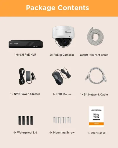 Vista 8 de Sistema de cámara de seguridad PoE de 5MP para exteriores con disco duro de 2 TB, PD54A0408-5M2-1