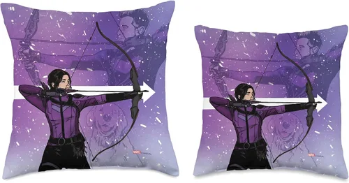 Vista 3 de Marvel Hawkeye Clint Barton Kate Bishop Archers - Almohada de 16.0 x 16.0 in, multicolor