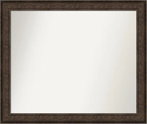 Vista 1128 de Amanti Art Espejo de pared personalizado no biselado (25 x 25 pulgadas), marco de bronce acentuado, varios tamaños personalizados, espejo de baño