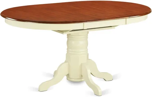 Vista 3 de East West Furniture AVIP5-BMK-W - Juego de mesa y sillas de cocina de 5 piezas, incluye una mesa de comedor ovalada con hoja de mariposa y 4 sillas