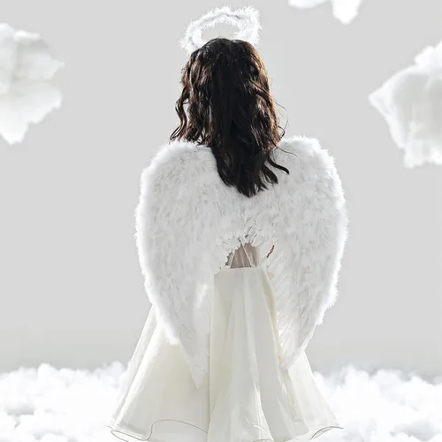 Vista 5 de Hyperzoo Angel Wing with Halo Headband for Girls Halloween Xmas Party Angel Costume for WomenGirlsToddler