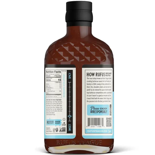 Vista 3 de Rufus Teague Salsa BBQ sin azúcar Slim N' Sweet, sin OMG, 12.25 oz, paquete de 2