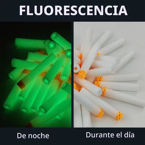 Vista 5 de EKIND 100 piezas de 2,83 pulgadas diseño hueco TPR dardos de cabeza suave rellenos de espuma tipo bala para armas Nerf N-strike Elite, 100, Blanco