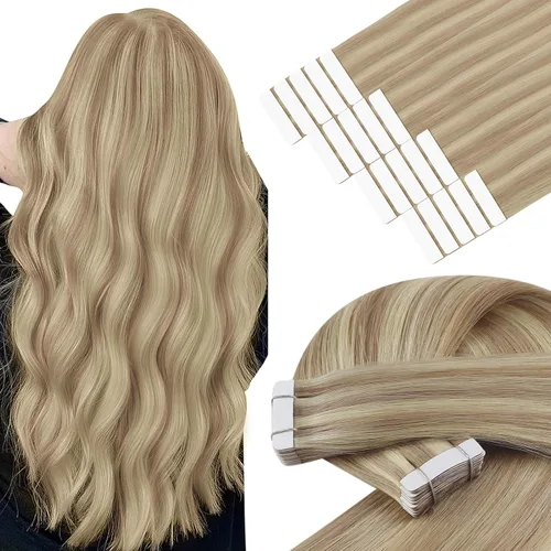 Vista 123 de YoungSee Extensiones de Cabello Humano con Cinta Balayage Extensiones de Cabello con Cinta Marrón Oscuro Extensiones de Cabello con Cinta Ombre
