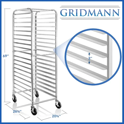 Vista 5 de Gridmann Bun Pan - Estante para panadería comercial, 20 láminas