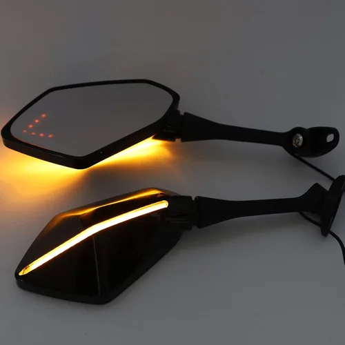 Vista 5 de Mokuo Luz LED para motocicleta, espejos retrovisores con flecha frontal LED para CBR250R 2011-2017 CBR300R 2015-2018 CBR500R 2012-2017