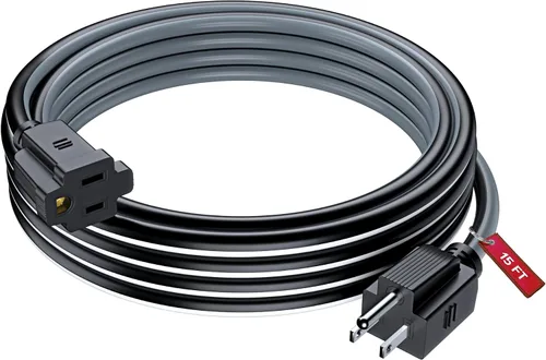 Vista 41 de Maximm Cable de extensión negro y azul de 10 pies, SJTW de 16 AWG
