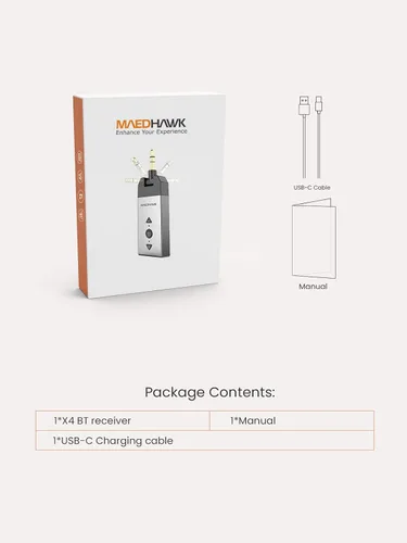 Vista 8 de Maedhawk Adaptador auxiliar Bluetooth 5.2 para auriculares estéreo de coche, receptor de audio inalámbrico con conector giratorio de 0.138 in