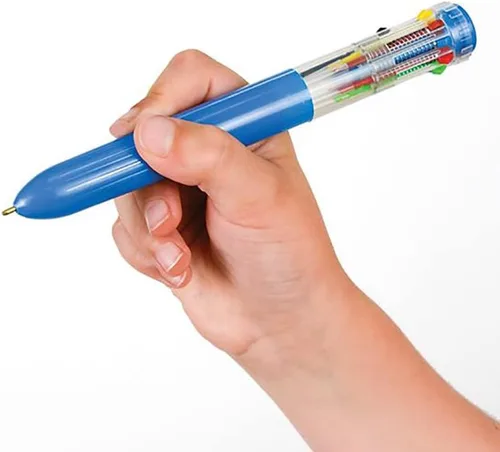 Vista 4 de The Dreidel Company Bolígrafo de 4 unidades, 10 bolígrafos multicolor, 4 colores neón en bolígrafo para oficina, suministros escolares, estudiantes