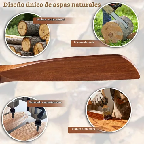 Vista 6 de Ventiladores de techo de 42" [con control remoto de iluminación], ventilador de techo moderno de madera para interior y exterior