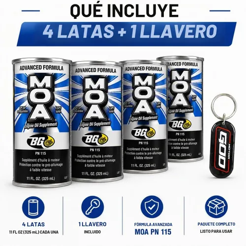 Vista 4 de BG Advanced Formula MOA PN 115 - Aditivo de aceite de motor, suplemento de aceite de motor, latas de 11 onzas líquidas, paquete de 4