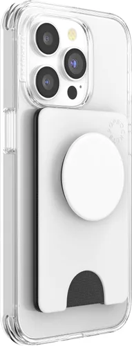 Vista 2 de PopSockets - Cartera de teléfono con agarre extensible para teléfono, tarjetero para teléfono - blanco y negro Blanco negro