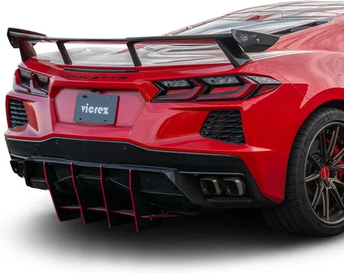 Vista 6 de Vicrez Alerón trasero de fibra de carbono de ala alta vz102208 Compatible con Chevrolet Corvette C8 2020-2026
