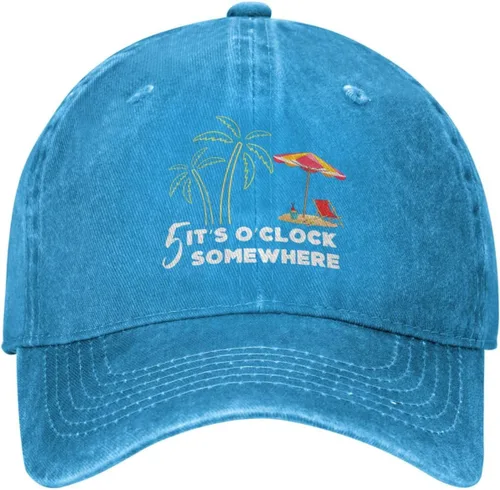 Vista 8 de 5 Oclock Somewhere Hat Its 5 O' Clock Somewhere Cap for Men Dad Hats Funny Cap Azul marino