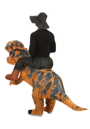 Vista 2 de Disfraz Inflable de Dinosaurio T-Rex para Adultos para Montar Multicolor
