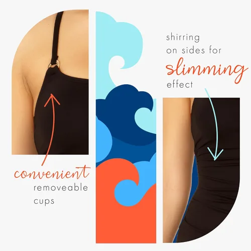 Vista 4 de Anne Cole Maillot Solid traje de baño de una pieza para mujer