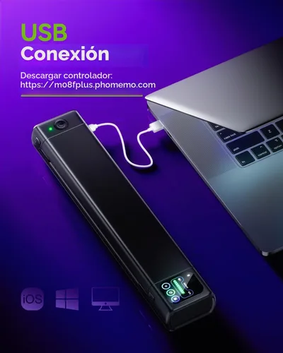 Vista 7 de Phomemo M08F Plus - Impresora de plantillas de tatuaje con pantalla táctil, Bluetooth, térmica with 10Pcs Premium Transfer Paper, Compatible with