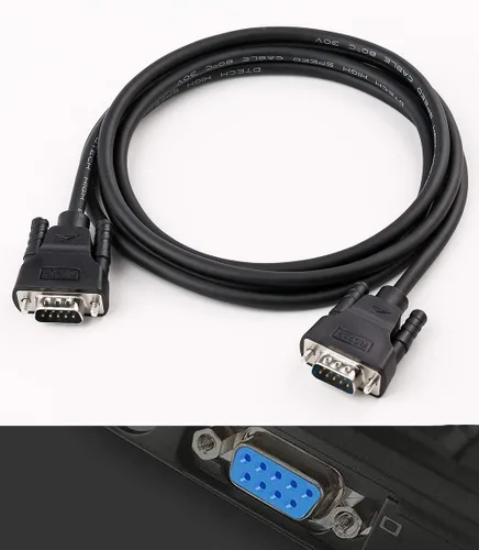 Vista 2 de DTech Cable RS-232 de 10 pies RS232 Serial Cable macho a macho 9 Pin DB9 Cable recto a través