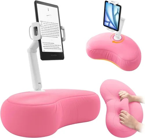 Vista 13 de SAIJI Soporte de Almohada Kindle, Soporte para iPad Compatible con 4.7"-15.6" Kindle, Teléfono, iPad, Soporte Ajustable de 360° para Tableta