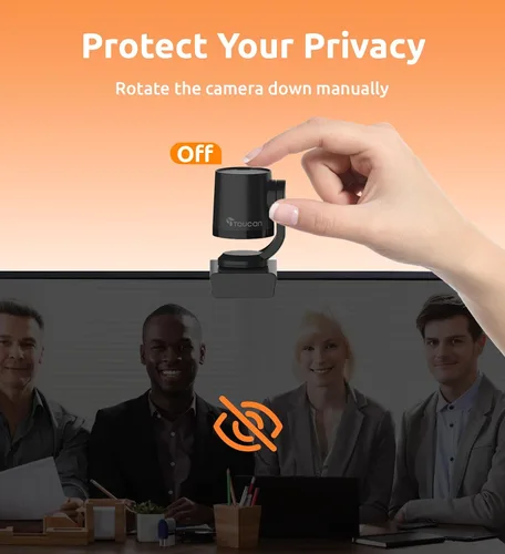 Vista 7 de TOUCAN Cámara web 1080P con micrófono, cámara de transmisión FHD con 1080P/60fps, protección de privacidad Plug and Play, cámara web ultra compacta