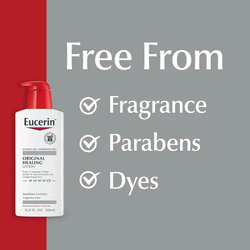 Vista 7 de Eucerin Original Healing Rich Loción corporal para piel extremadamente seca y comprometida, humectante corporal enriquecido con emolientes, botella