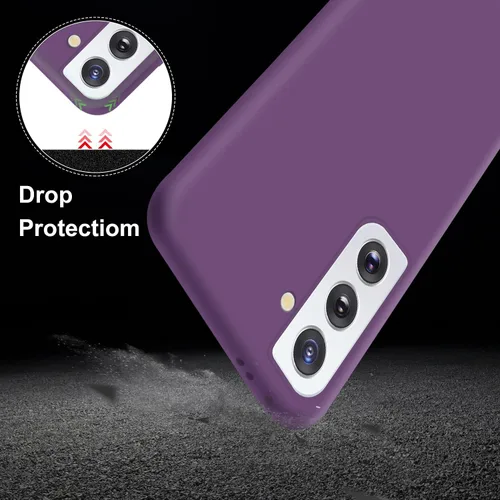 Vista 5 de Funda diseñada para Galaxy S21+ Plus, silicona líquida de goma de gel a prueba de golpes, forro de tela de microfibra suave, compatible con Galaxy