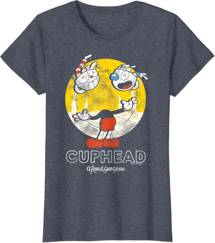 Vista 15 de Cuphead Camiseta con Mugman Head Malabarismo Negro