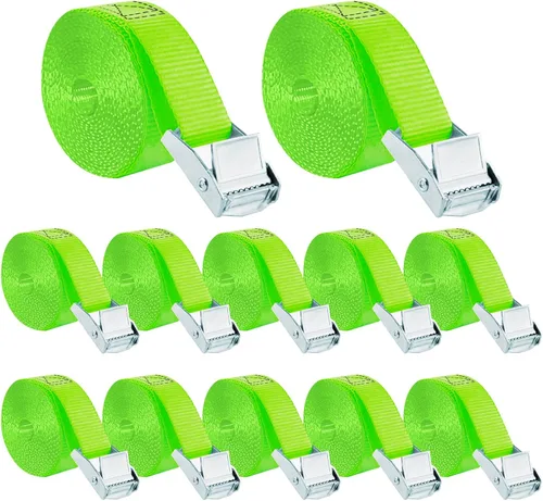 Vista 11 de XSTRAP STANDARD 6PK 8FT Cam Buckle Lashing Straps, Cargo Tie-Down Straps Negro