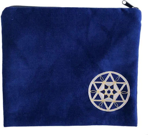 Vista 3 de Star Royal Tallit Set con azul real oro y plata