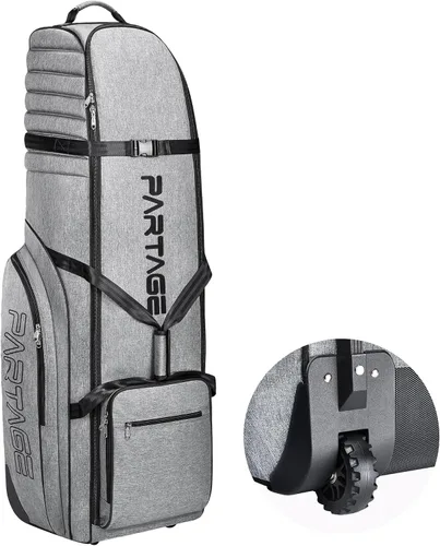Vista 8 de Partage Bolsa de viaje de golf con ruedas, estuche de viaje de golf para aerolíneas, Oxford resistente 900D - Negro