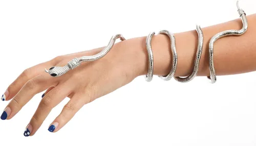 Vista 7 de KEHAWK Gargantilla de serpiente punk flexible ajustable con diseño de serpiente flexible y multiusos, para mujer, Zinc, No es una piedra preciosa