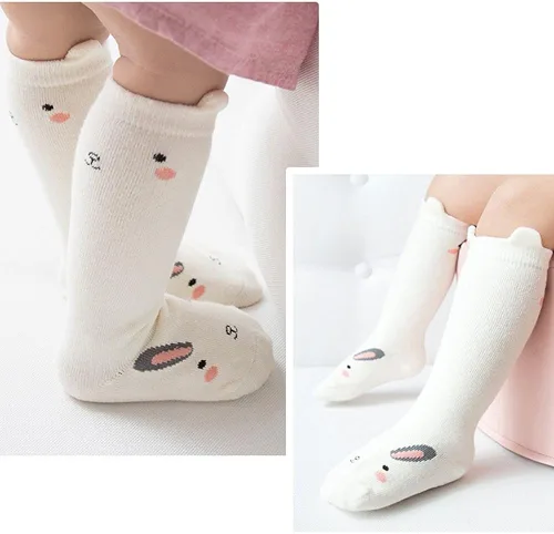 Vista 4 de 8 pares de calcetines antideslizantes a la rodilla para niños y niñas
