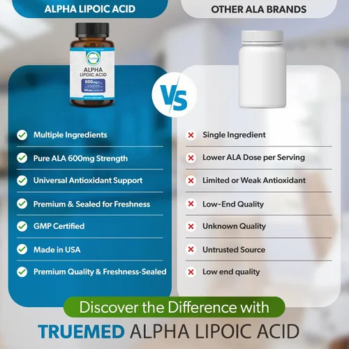 Vista 6 de Ácido alfa lipoico 600 mg – Suplemento ALA para apoyo de energía y metabolismo – Antioxidante para el bienestar celular, envejecimiento saludable
