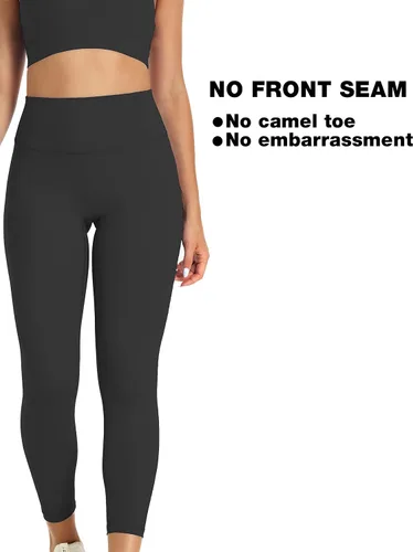 Vista 3 de NEPOAGYM Leggings de cintura alta para mujer, sin costuras frontales, leggings de yoga ligeros de 2528 pulgadas, 78 pulgadas y longitud completa